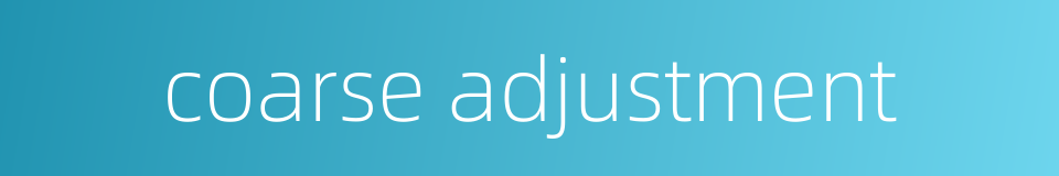 coarse adjustment的同义词