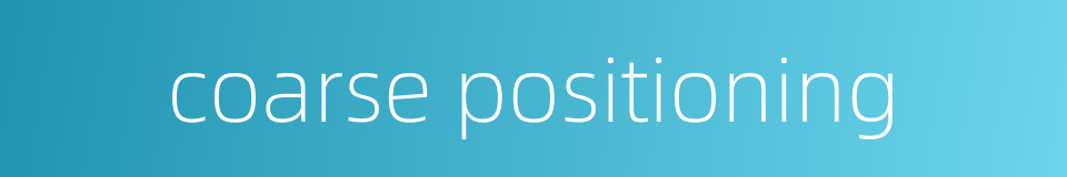 coarse positioning的同义词