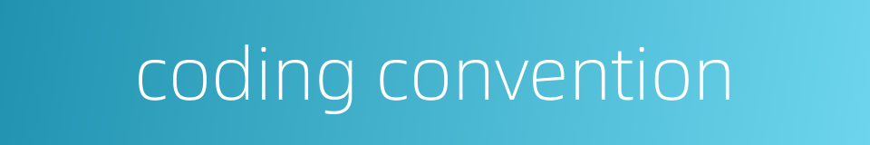 coding convention的同义词