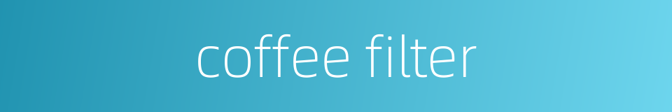 coffee filter的同义词