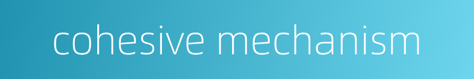 cohesive mechanism的同义词