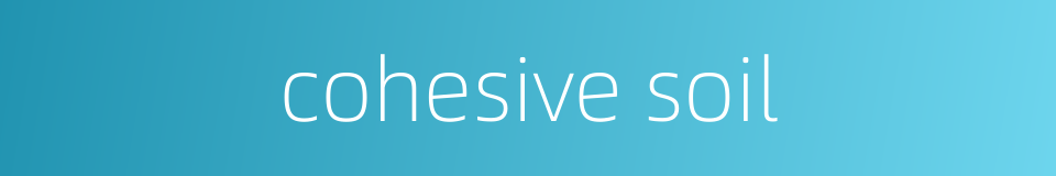 cohesive soil的同义词