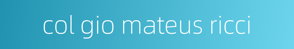 col gio mateus ricci的同义词