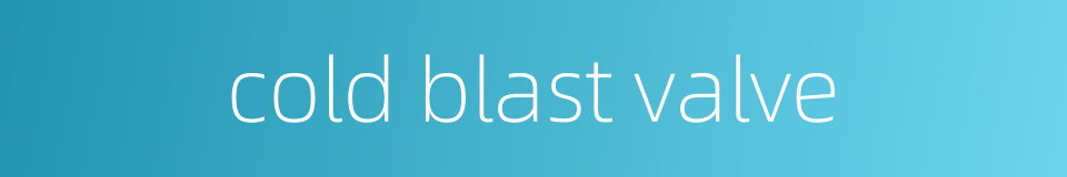 cold blast valve的同义词