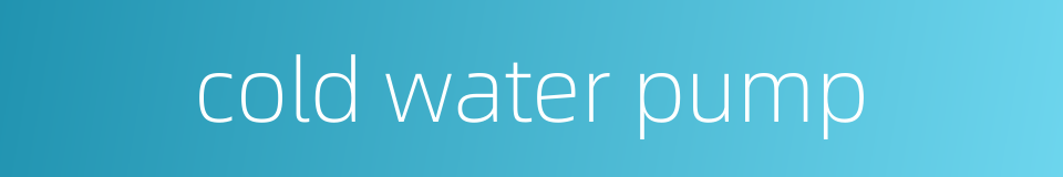 cold water pump的同义词