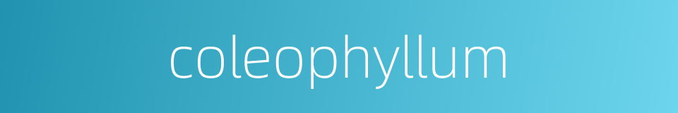 coleophyllum的同义词