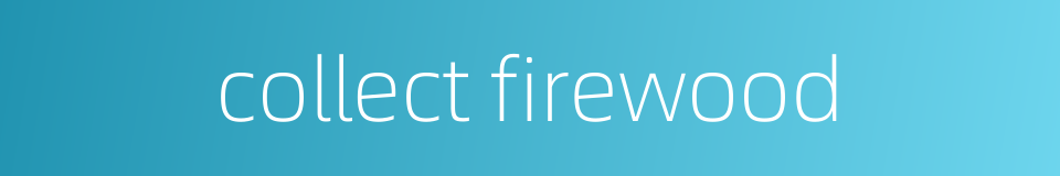 collect firewood的同义词