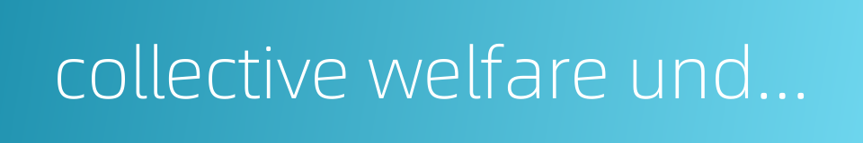 collective welfare undertakings的同义词