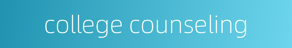 college counseling的同义词