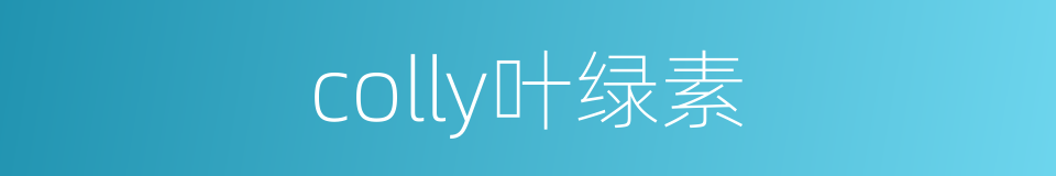 colly叶绿素的同义词