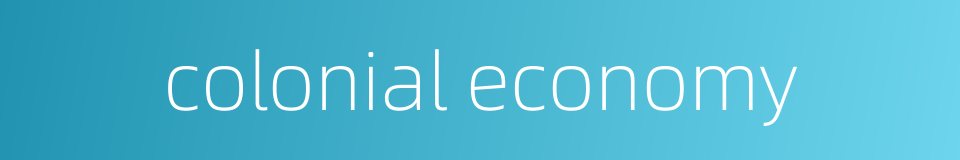 colonial economy的同义词