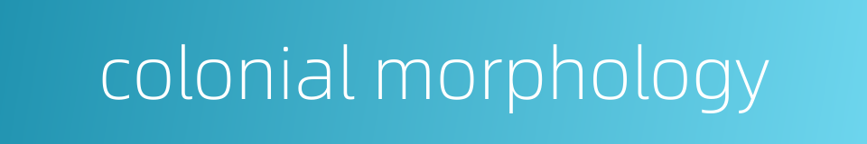 colonial morphology的同义词