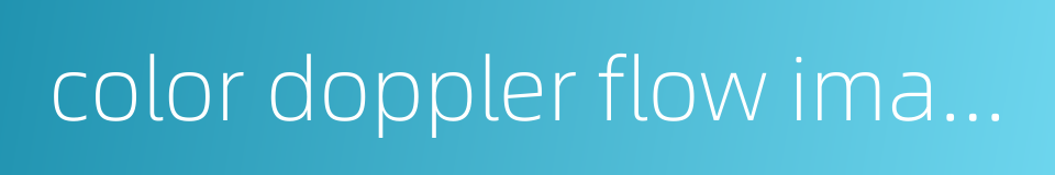 color doppler flow imaging的同义词