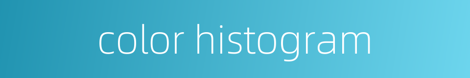 color histogram的同义词