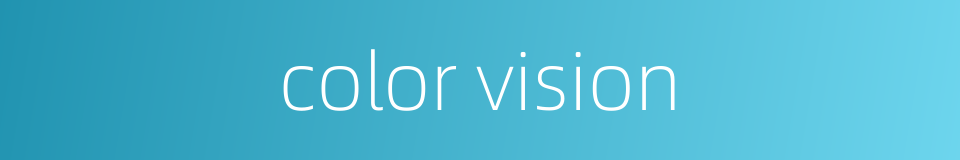 color vision的同义词