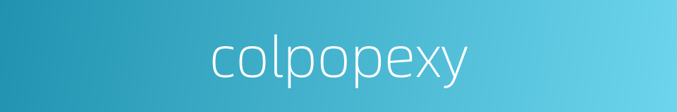 colpopexy的同义词