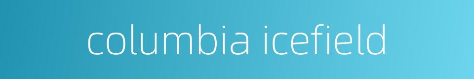 columbia icefield的同义词