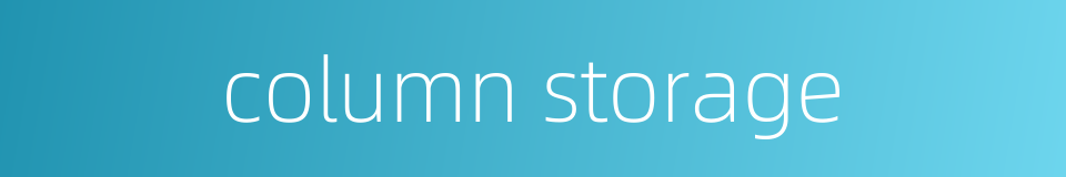 column storage的同义词