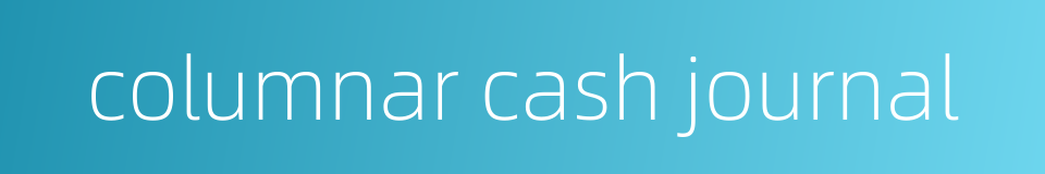 columnar cash journal的同义词