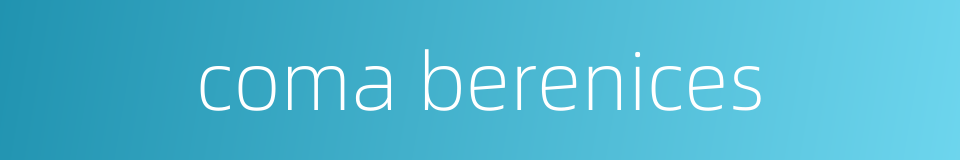 coma berenices的同义词