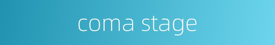 coma stage的同义词