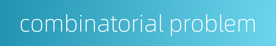 combinatorial problem的同义词