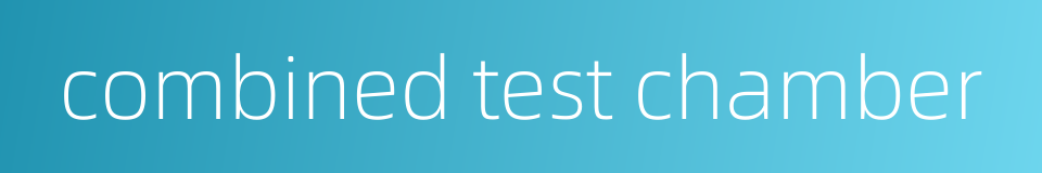 combined test chamber的同义词