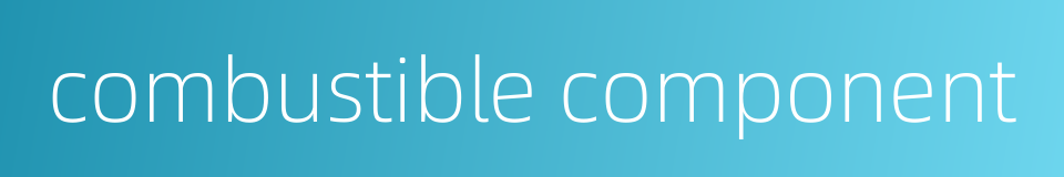 combustible component的同义词
