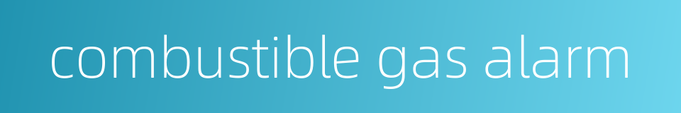 combustible gas alarm的同义词