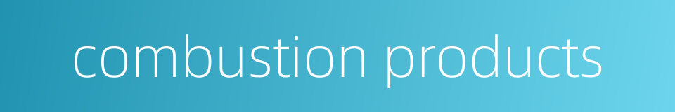 combustion products的同义词