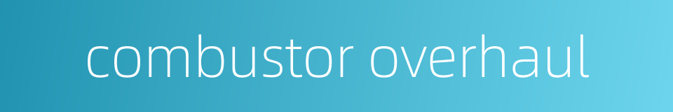 combustor overhaul的同义词