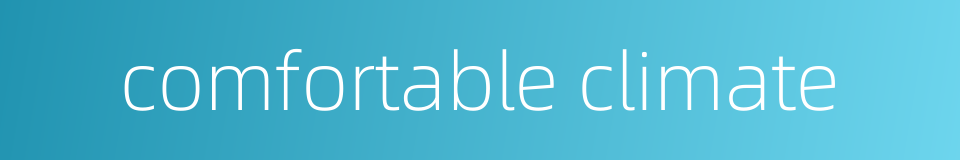 comfortable climate的同义词