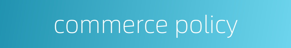 commerce policy的同义词