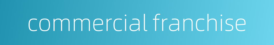 commercial franchise的同义词