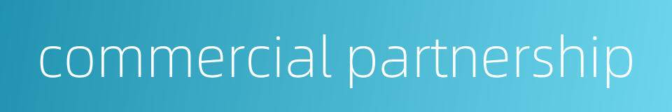 commercial partnership的同义词