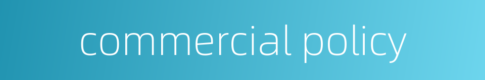 commercial policy的同义词