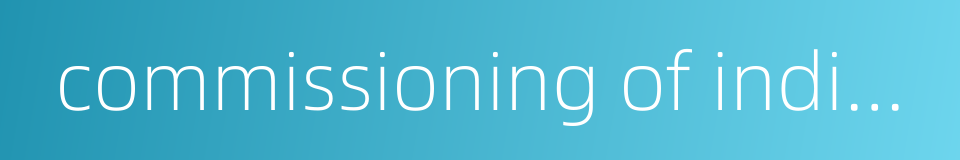 commissioning of individual system的同义词