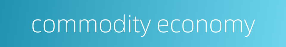 commodity economy的同义词