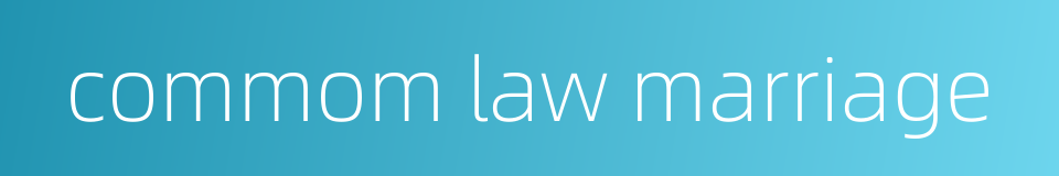 commom law marriage的同义词