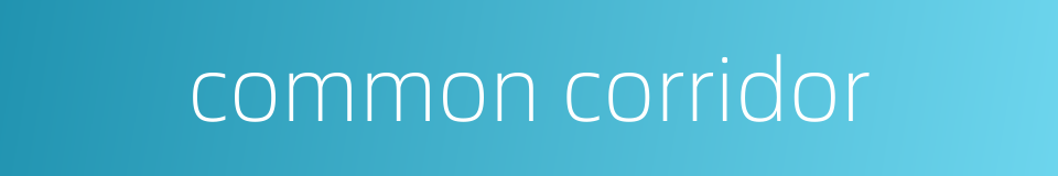 common corridor的同义词