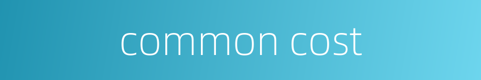 common cost的同义词