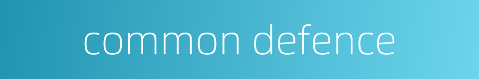 common defence的同义词