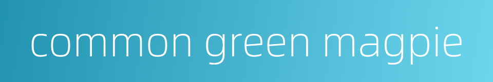 common green magpie的同义词