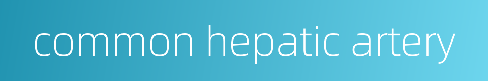 common hepatic artery的同义词