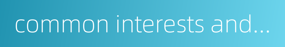 common interests and hobbies的同义词