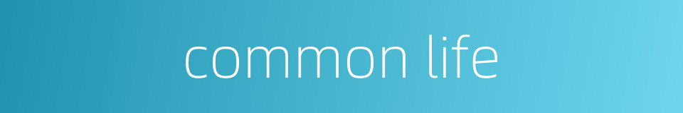 common life的同义词