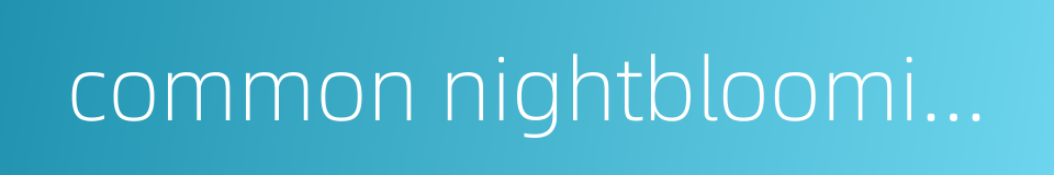 common nightblooming cereus的同义词