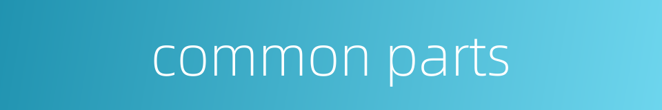 common parts的同义词