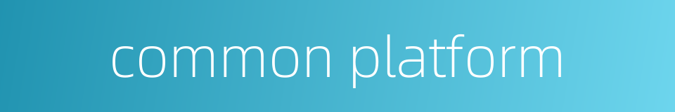 common platform的同义词