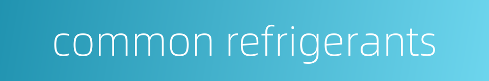 common refrigerants的同义词